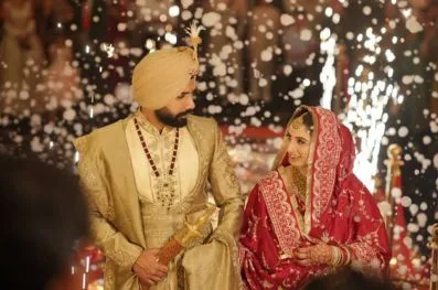 bride and groom at wedding